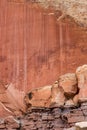 Ancient petroglyphs in Capitol Reef National Park, Utah. Royalty Free Stock Photo