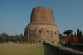 Ancient Dhamekh Stupa in Sarnath,India Royalty Free Stock Photo