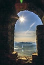 The ancient and dilapidated Great Wall with a sense of history in the wild