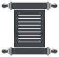 Ancient Document Scroll Icon with Text Lines and Rolled Parchment Handles Royalty Free Stock Photo