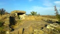 Lunar dolmen. An ancient burial and cult structure made of stones. Megalith. Stone table. A mysterious ancient monument. 