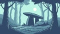 Ancient Dolmen in a Mystical Forest Setting, vector design Generative AI Royalty Free Stock Photo