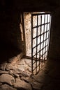 Ancient door of dark room Royalty Free Stock Photo