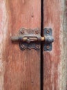 Ancient door hinge. Rusted door hinges. Royalty Free Stock Photo