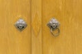 Ancient door knocker, Door knob handle lion head Royalty Free Stock Photo