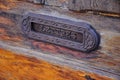 Ancient door with letter box