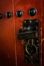 Ancient door lock and handle - Gyeongbokgung Palace Royalty Free Stock Photo