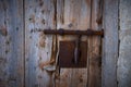 Ancient door lock in rusted iron Royalty Free Stock Photo