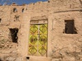 Ancient door of a mud house in the old village of Al Hamra Royalty Free Stock Photo