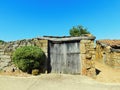 ancient door in rural village in Spain