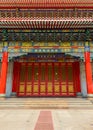 Ancient door and traditional Chinese Temple building Royalty Free Stock Photo