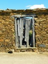 ancient door of wood in rural village arriera Royalty Free Stock Photo