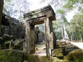 An ancient doorway at a temple ruin in Cambodia.