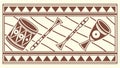 Ancient Drums and Flutes: Traditional Music Instruments Pattern, Rhythmic Art, vector design Generative AI Royalty Free Stock Photo