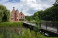 Ancient dutch castle during summer with wrought iron bridge