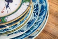 Ancient Dutch dishware from Delft Royalty Free Stock Photo