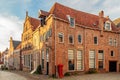 Ancient Dutch residential houses in the city of Deventer in Over