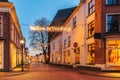 Ancient Dutch street with christmas decoration in Doesburg Royalty Free Stock Photo