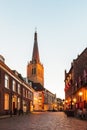 Ancient Dutch street in the city of Doesburg Royalty Free Stock Photo