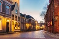 Ancient Dutch street in the city of Doesburg Royalty Free Stock Photo