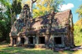 Ancient dwelling: An old abandoned Khmer building concealed within the Cambodian forest, an exceptional monument of medieval Asian Royalty Free Stock Photo