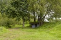 Ancient earth house near medieval Russian fortress