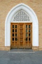 Ancient eastern arabian wooden entrance door Royalty Free Stock Photo