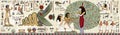 Ancient egypt background.Egyptian hieroglyph Royalty Free Stock Photo
