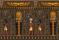 Ancient egypt background. Egyptian hieroglyph and symbol Ancient culture sing and symbol. Anubis. Royalty Free Stock Photo