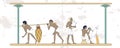 Ancient Egypt set of illustration, group of people. Egypt murals, Ancient Egypt people, people of the Nyle