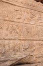 Ancient Egypt. The columns are decorated with carved hieroglyphs. Karnak Temple. Royalty Free Stock Photo