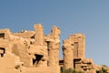 Ancient Egypt. The columns are decorated with carved hieroglyphs. Karnak Temple. Royalty Free Stock Photo