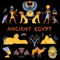 Ancient Egypt Decorative Icons Set Royalty Free Stock Photo