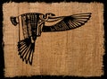 Ancient Egypt Eagle on papyrus paper