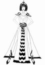 Ancient egypt godess ink fashion illustration