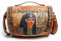Ancient egypt hieroglyphs woman luxury bag Generative AI Royalty Free Stock Photo