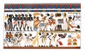 Ancient Egypt illustration. Egyptian gods. Egyptian civillization King or Pharoh God. in palace. historic wall painting. vintage d