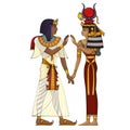 Ancient egypt mural.Egyptian mythology. Royalty Free Stock Photo