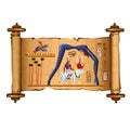 Ancient Egypt papyrus scroll cartoon vector Royalty Free Stock Photo