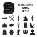 Ancient Egypt set icons in black style. Big collection of ancient Egypt vector symbol stock illustration Royalty Free Stock Photo