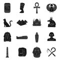 Ancient Egypt set icons in black style. Big collection of ancient Egypt vector symbol stock illustration Royalty Free Stock Photo