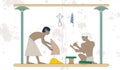 Ancient Egypt set of illustration, group of people. Egypt murals, Ancient Egypt people, people of the Nyle