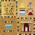 Ancient Egypt style abstract painting Royalty Free Stock Photo