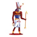 Ancient Egypt sun god Horus cartoon illustration Royalty Free Stock Photo