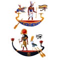 Ancient Egypt sun god Ra or Horus cartoon vector Royalty Free Stock Photo