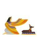 Ancient Egypt wall art or mural cartoon vector