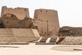 Ancient egyptian architecture ruins. hieroglyphs and columns of the Temple of Horus at Edfu, in Egypt Royalty Free Stock Photo