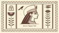Ancient Egyptian Art Panel with Figure and Symbols Vector, vector design Generative AI Royalty Free Stock Photo