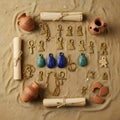 Ancient Egyptian Artifacts: An AI-Generated Archaeological Discovery Royalty Free Stock Photo