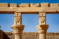 Ancient egyptian columns at Philae Temple in Aswan Royalty Free Stock Photo